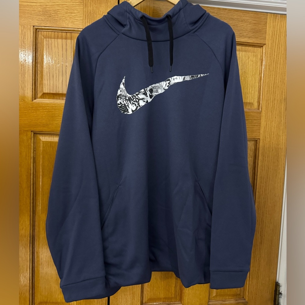 Nike Blue Sweatshirt with Patterned Swoosh